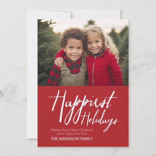 Gelukkig groet Feestdagen met één foto Feestdagenkaart (Voorkant)