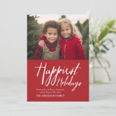 Gelukkig groet Feestdagen met één foto Feestdagenkaart (Staand voorkant)