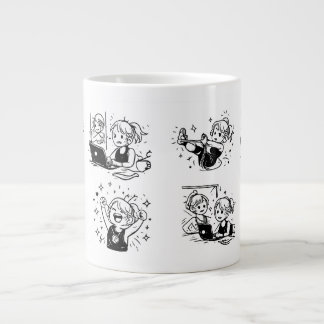 gelukkig grote koffiekop