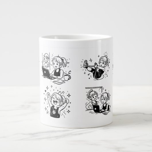 gelukkig grote koffiekop (Voorkant)