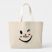 gelukkig grote tote bag (Achterkant)