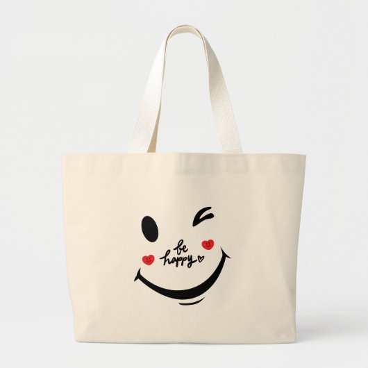 gelukkig grote tote bag (Voorkant)