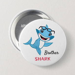 Gelukkig Haaienfamilie Broeder Haai Ronde Button 7,6 Cm