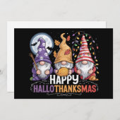 Gelukkig HalloDankJeGnomes Halloween Kerstmis Feestdagenkaart (Voorkant / Achterkant)
