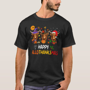 Gelukkig HalloDankMas Grappige Kerstman Koe Hallow T-shirt