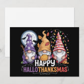 Gelukkig HalloDankMas Kabouters Halloween Kerstmis Feestdagenkaart (Voorkant / Achterkant)