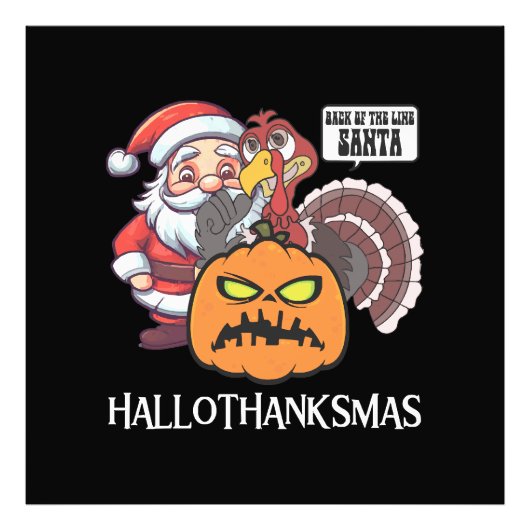 Gelukkig Hallothaanksgiftmas Foto Afdruk (Voorkant)
