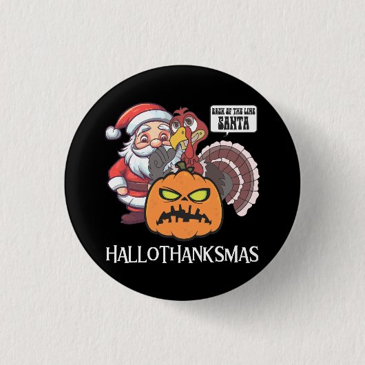 Gelukkig Hallothaanksgiftmas Ronde Button 3,2 Cm (Voorkant)