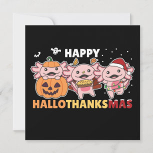 Gelukkig Hallothanksmas Axolotl Kerstmis Axolotls  Kaart