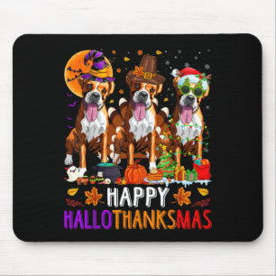Gelukkig Hallothanksmas Boxer Hond Halloween Kerst Muismat