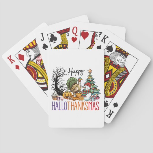Gelukkig Hallothanksmas Clipart Pokerkaarten (Achterkant)