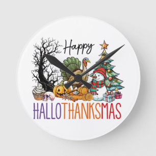 Gelukkig Hallothanksmas Clipart Ronde Klok