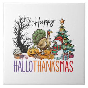 Gelukkig Hallothanksmas Clipart Tegeltje