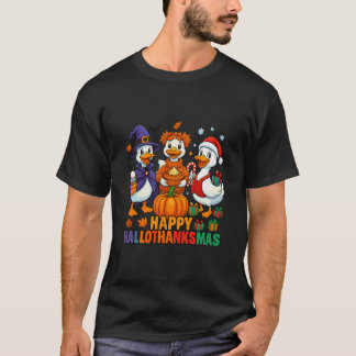 Gelukkig Hallothanksmas Eend Halloween Thanksgivin T-shirt