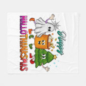 Gelukkig Hallothanksmas Fleece Deken (Voorkant (Horizontaal))