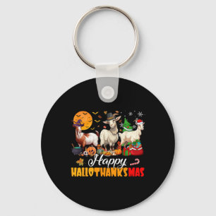Gelukkig Hallothanksmas Geit Halloween Thanksgivin Sleutelhanger