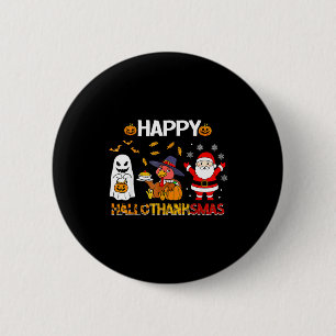 Gelukkig Hallothanksmas Grappige Halloween Thanksg Ronde Button 5,7 Cm