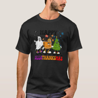 Gelukkig Hallothanksmas Halloween Thanksgiving Ker T-shirt