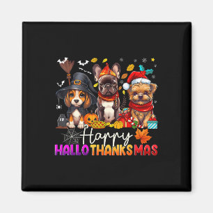 Gelukkig Hallothanksmas Honden Halloween Thanksgiv Magneet