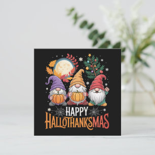 Gelukkig Hallothanksmas Kabouter Liefhebber Hallow Feestdagenkaart