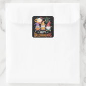 Gelukkig Hallothanksmas Kabouter Liefhebber Hallow Vierkante Sticker (Tas)