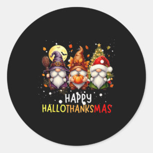Gelukkig Hallothanksmas Kabouter Minnaar Halloween Ronde Sticker