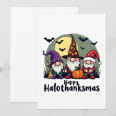 Gelukkig Hallothanksmas Kerstmis Halloween Kaboute Kaart (Voorkant / Achterkant)