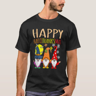 Gelukkig Hallothanksmas Kerstmis Halloween Thanksg T-shirt