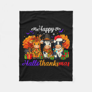 Gelukkig Hallothanksmas koeien cadeaus voor boer Fleece Deken