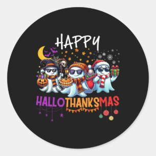 Gelukkig Hallothanksmas spook Halloween Thanksgivi Ronde Sticker