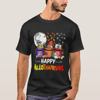 Gelukkig Hallothanksmas Verpleegster Koffie Grappi T-shirt