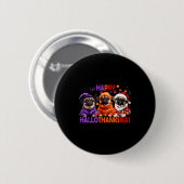 Gelukkig Hallothanksmis Grappige Pug Halloween Tha Ronde Button 5,7 Cm (Voorkant /achterkant)
