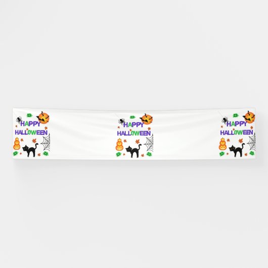Gelukkig Halloween 2.5x12 Vinyl Banner (Horizontaal)