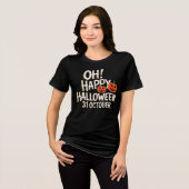 Gelukkig Halloween 31st Oktober Tri-Blend Shirt (Voorkant volledig)