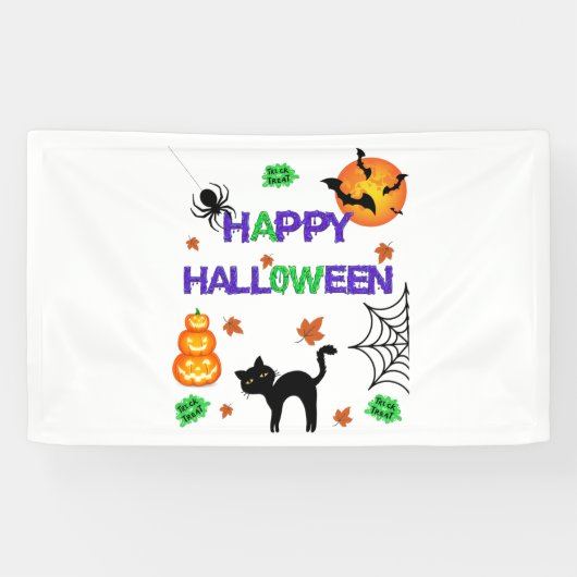 Gelukkig Halloween 3x5 Vinyl Banner (Horizontaal)