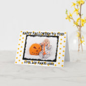 Gelukkig Halloween aan u, de Gepersonaliseerde Kaart (Gele Bloem)