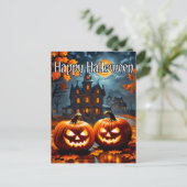 Gelukkig Halloween angstaanjagend spookhuis Briefkaart (Staand voorkant)