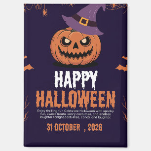 Gelukkig Halloween-ansichtkaart, griezelige Hallow Magneet