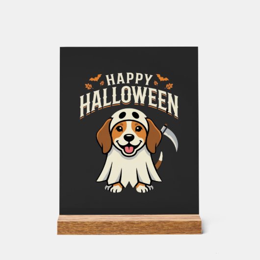 Gelukkig Halloween Beagle Hond Design_1 Acryl Bord (Voorkant)