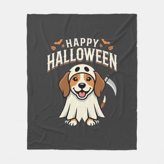 Gelukkig Halloween Beagle Hond Design_1 Fleece Deken (Voorkant)
