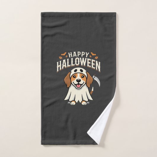 Gelukkig Halloween Beagle Hond Design_1 Handdoek (Handdoek)