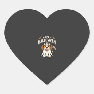 Gelukkig Halloween Beagle Hond Design_1 Hart Sticker
