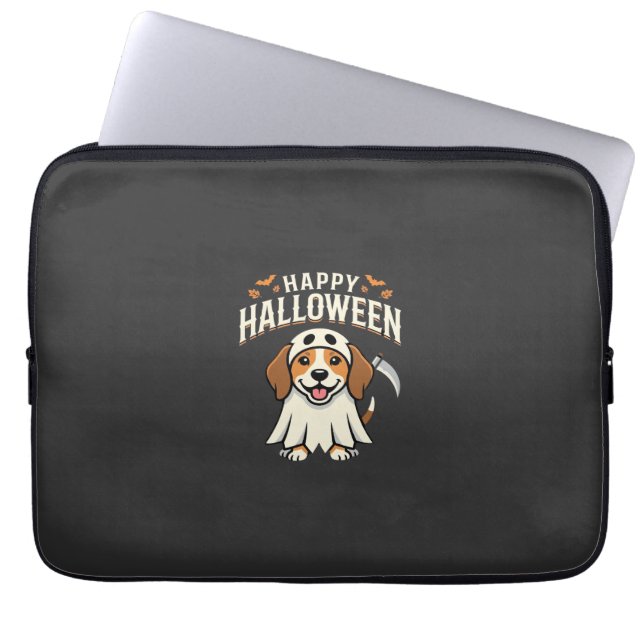 Gelukkig Halloween Beagle Hond Design_1 Laptop Sleeve (Voorkant)