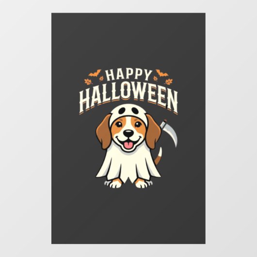 Gelukkig Halloween Beagle Hond Design_1 Raamsticker (Vel)