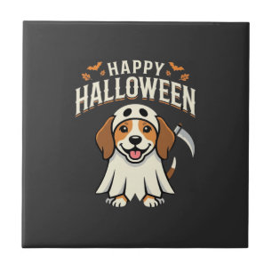 Gelukkig Halloween Beagle Hond Design_1 Tegeltje