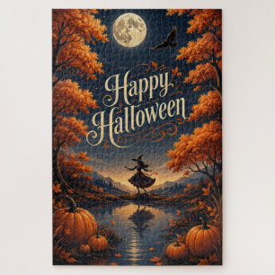 Gelukkig Halloween Betoverde Herfst Pompoen Legpuzzel