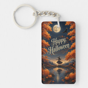 Gelukkig Halloween Betoverde Herfst Pompoen Sleutelhanger