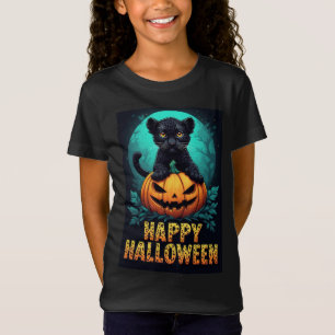 Gelukkig Halloween Black Panther Kitten T-shirt