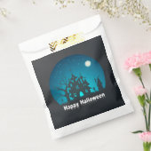 Gelukkig Halloween Blauw en Zwart Haunted House Bedankzakje (Gezegeld)