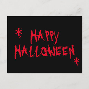 Gelukkig Halloween bloederig rood en zwart griezel Briefkaart